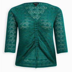 Torrid Open Stitch Pullover V-Neck Cinched Front sz 4x